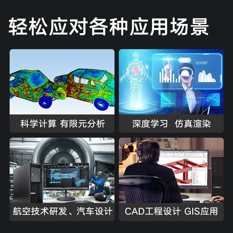 联想P720图形工作站2*5218/256G/2T固态+3*4T/RTX4090 24G渲染建模有限元分析模型训练主机